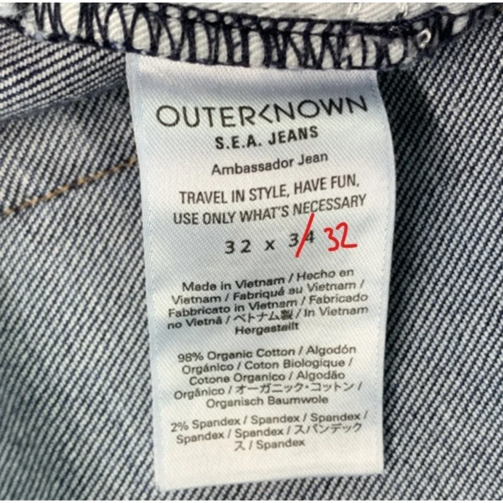 Outerknown S.E.A. Jeans Men's Denim Blue Ambassador Organic Cotton - Size 32x32